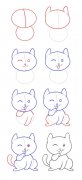 可爱的小猫简笔画步骤图片大全