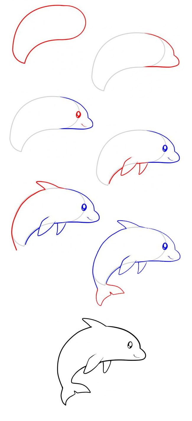 海豚简笔画图片大全