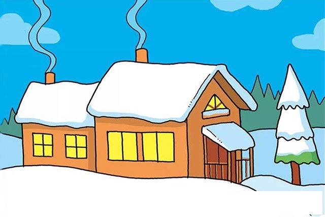 雪屋简笔画