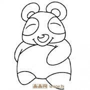 开心的大熊猫简笔画
