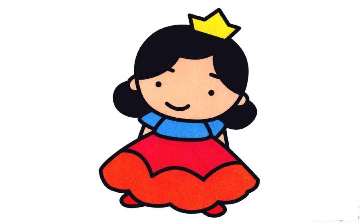 彩色简笔画王后的图片教程