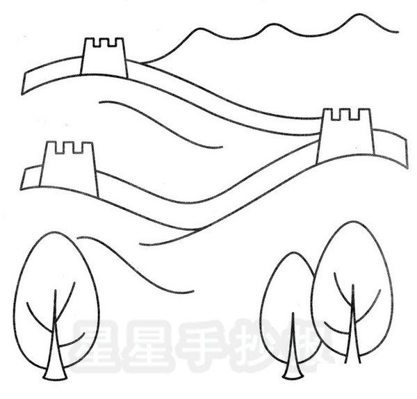万里长城简笔画