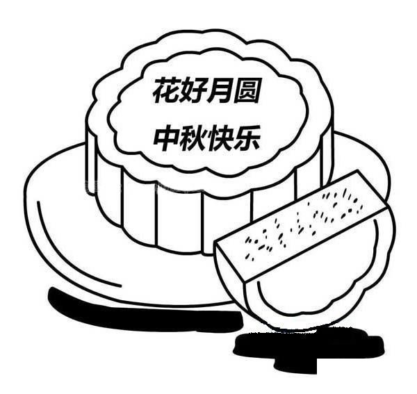 盘子里的中秋月饼简笔画图片 中秋月饼怎么画