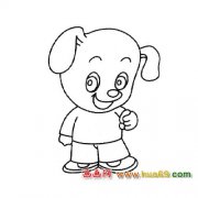 动物简笔画：卡通小狗1