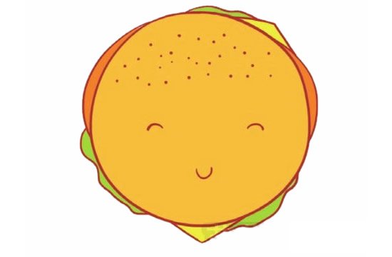 卡通汉堡简笔画图片