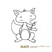 狡猾的狐狸简笔画5