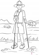 登山者简笔画
