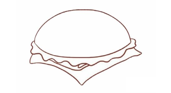 汉堡简笔画图片