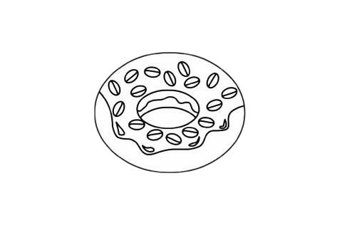 甜甜圈简笔画大图