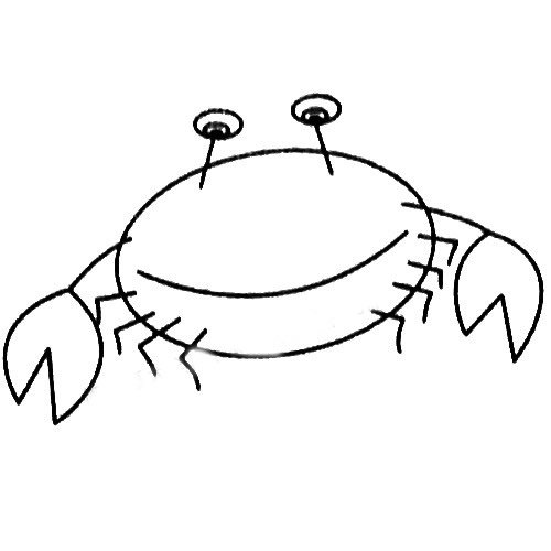 螃蟹简笔画的画法步骤