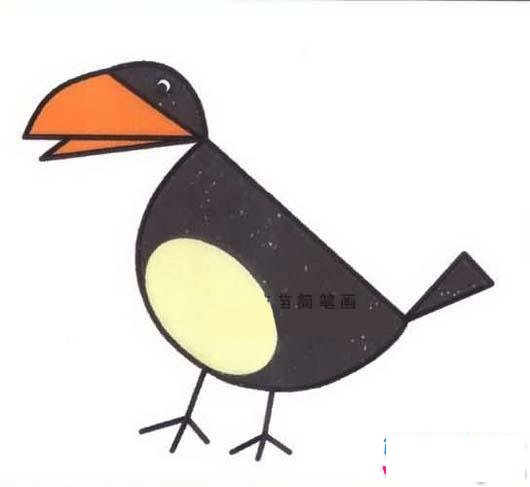 彩色乌鸦简笔画图片