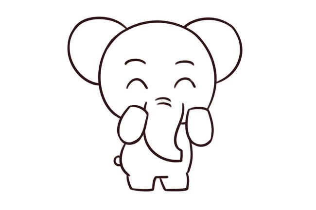 卡通大象简笔画