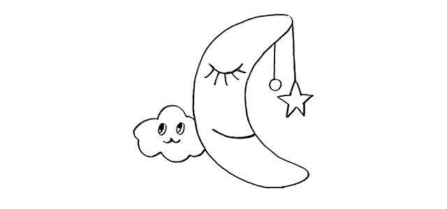 卡通月亮简笔画