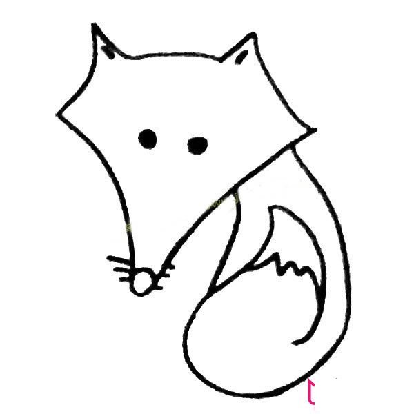 动物简笔画大全，狡猾的狐狸简笔画