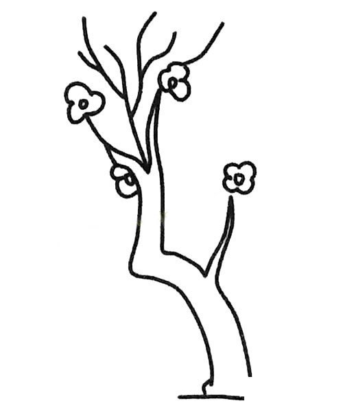 儿童简笔画大全 不同的桃树简笔画画法
