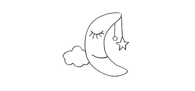 卡通月亮简笔画