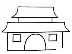 古建筑简笔画图片
