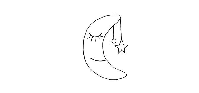 卡通月亮简笔画