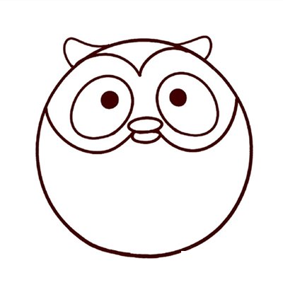 猫头鹰简笔画