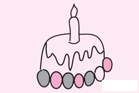 生日蛋糕简笔画图片