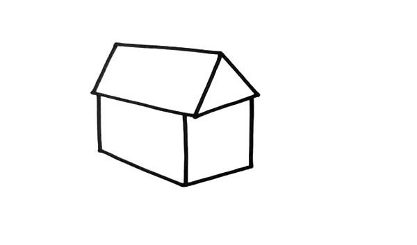 彩色小房子简笔画