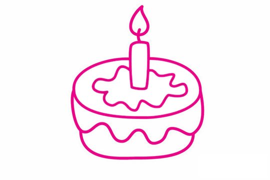 生日蛋糕简笔画图片