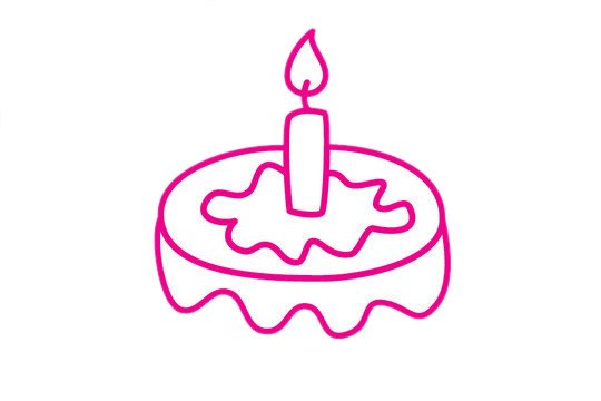 生日蛋糕简笔画图片