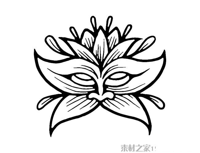 蝴蝶面具简笔画图片