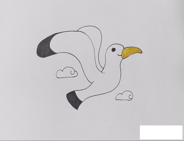 简单的海鸥怎么画