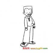 人物简笔画：唱歌的小男孩2