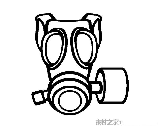 防毒面具简笔画图片
