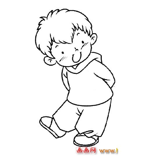 人物简笔画：跳舞的小男孩