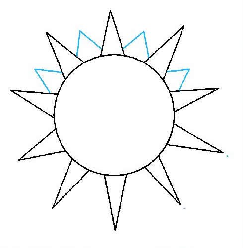 卡通太阳简笔画步骤图片