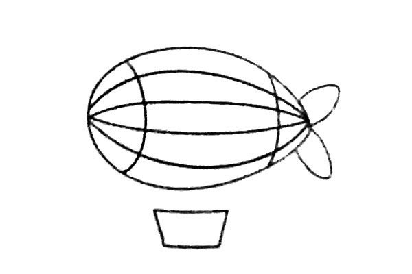 热气球飞行船/飞艇简笔画