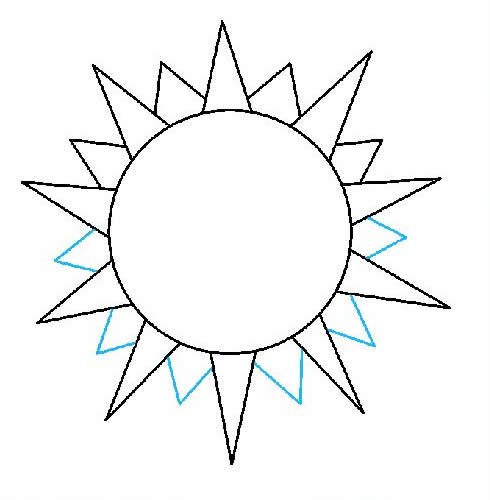 卡通太阳简笔画步骤图片