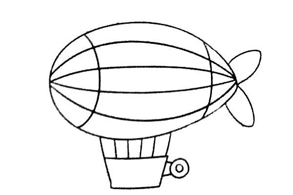 热气球飞行船/飞艇简笔画