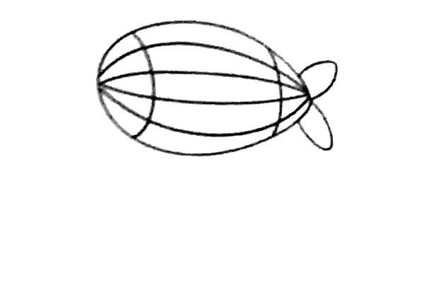 热气球飞行船/飞艇简笔画