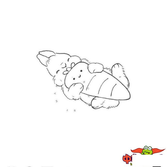 小白兔简笔画图片大全可爱，卡通可爱小白兔简笔画