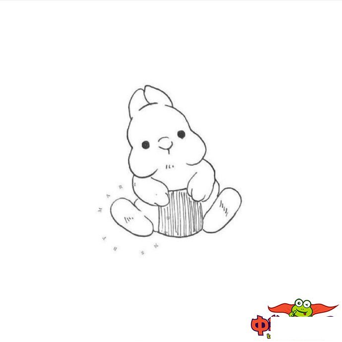 小白兔简笔画图片大全可爱，卡通可爱小白兔简笔画
