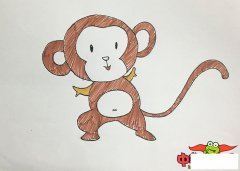 最简单的猴子怎么画，简单的猴子简笔画彩色