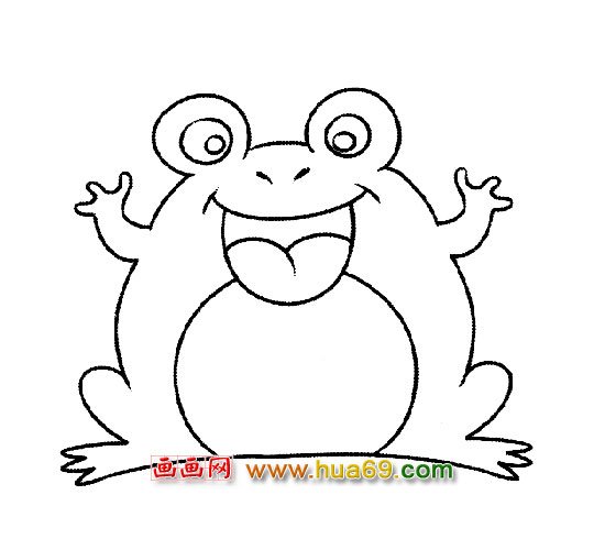 简笔画：开心的青蛙2