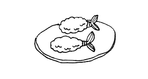 炸虾简笔画