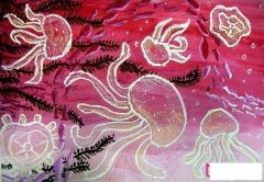 水母儿童画，好看的粉色系儿童画图片