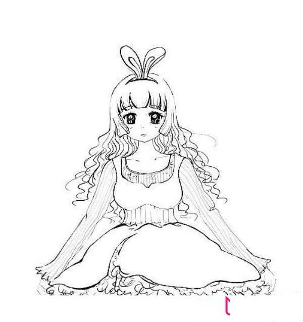 可爱的兔女郎简笔画