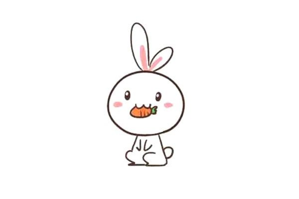 吃胡萝卜的兔子简笔画