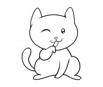 可爱小猫动物简笔画步骤图片大全