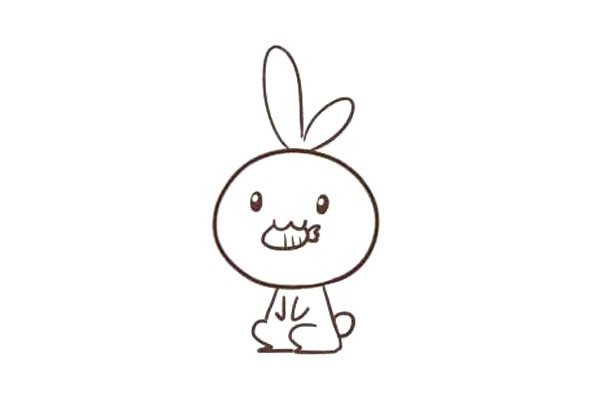 吃胡萝卜的兔子简笔画