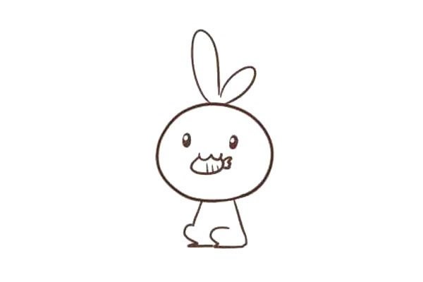 吃胡萝卜的兔子简笔画