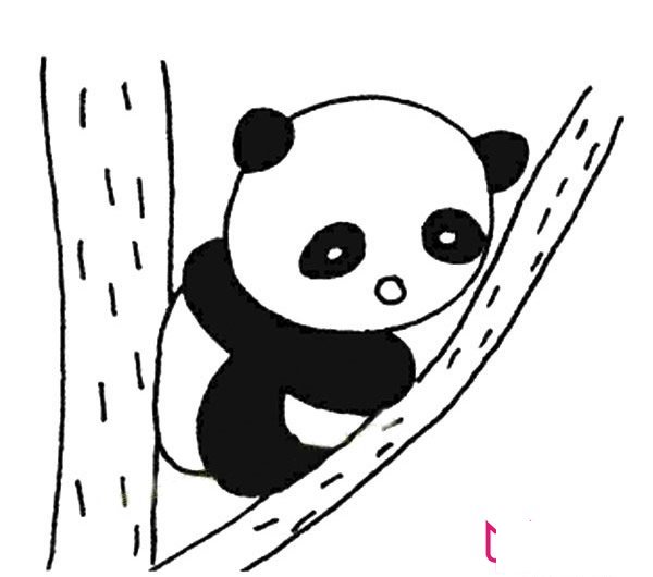 动物简笔画大全，超可爱的大熊猫简笔画
