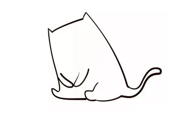 小猫钓鱼简笔画